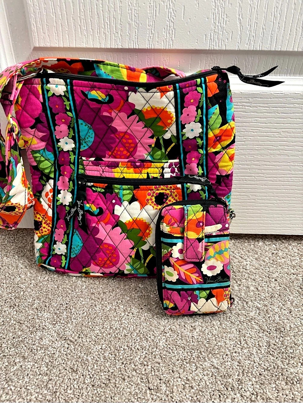 Vera Bradley Multicolor & Pink Geometric Shoulder Bag
